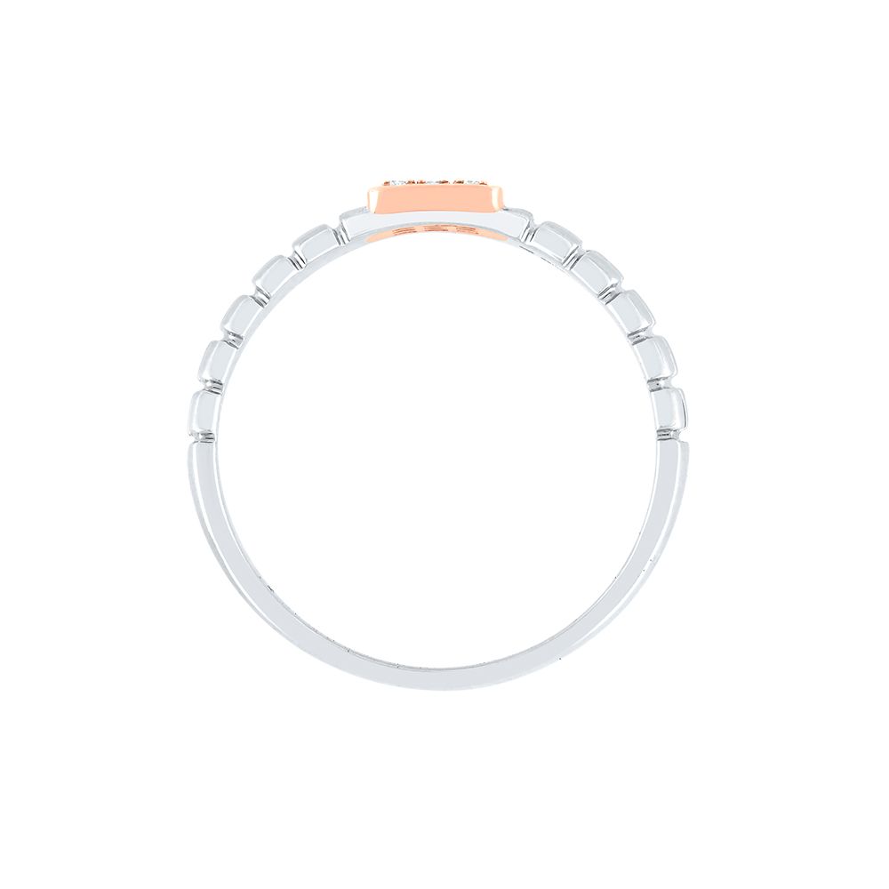 Stylish Rose Gold and Platinum Mens Finger Ring-Platinum-PRG24K36