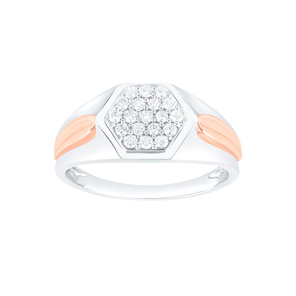 Geometric Design Platinum and Diamond Mens Finger Ring-Platinum-PRG24K40