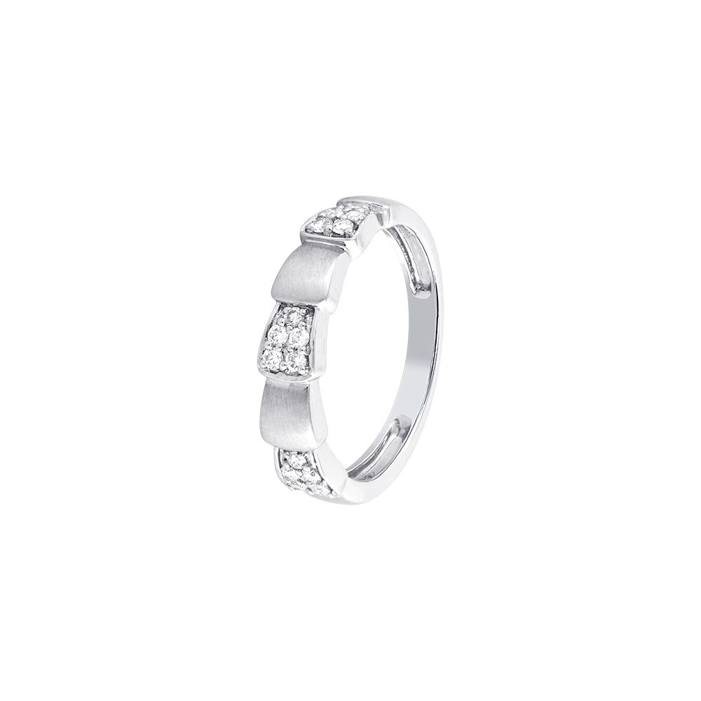 Textured Platinum and Diamond Finger Ring-Rings-PRG24K44