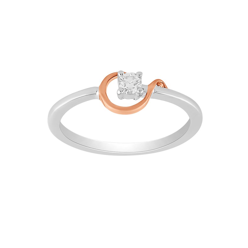 Brilliant Diamond and Platinum Finger Ring-Rings-PRG24K50