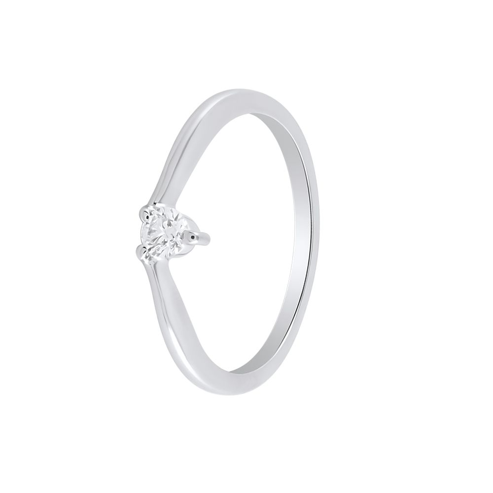Subtle Platinum Solitaire Ring -Rings-PRG24K51