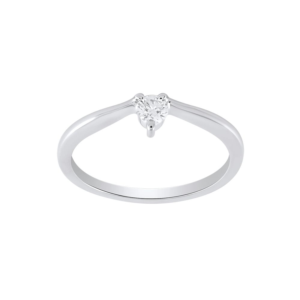 Subtle Platinum Solitaire Ring -Rings-PRG24K51