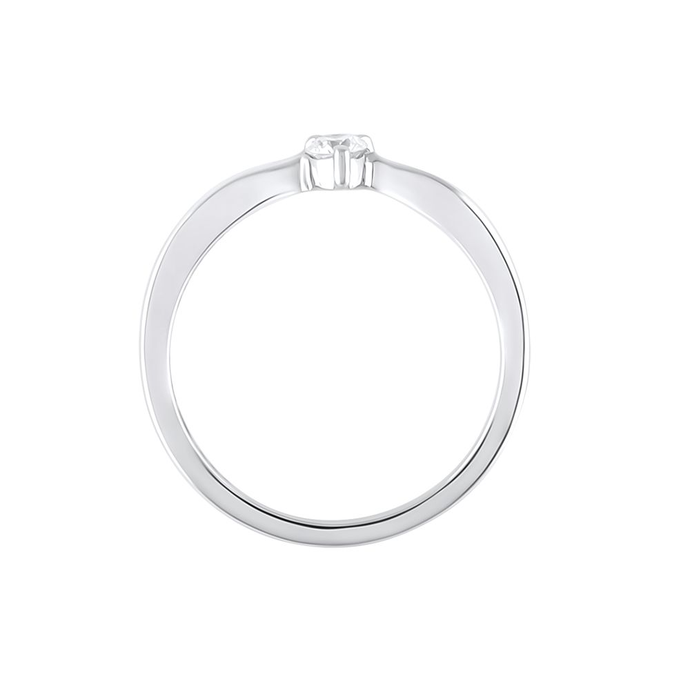 Subtle Platinum Solitaire Ring -Rings-PRG24K51