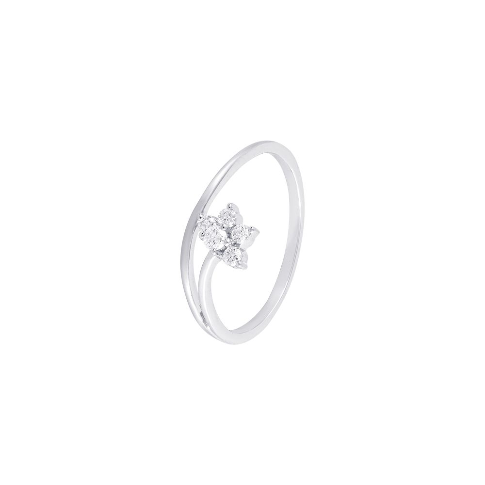 Contemporary Floral Diamond Finger Ring-Rings-PRG24K56
