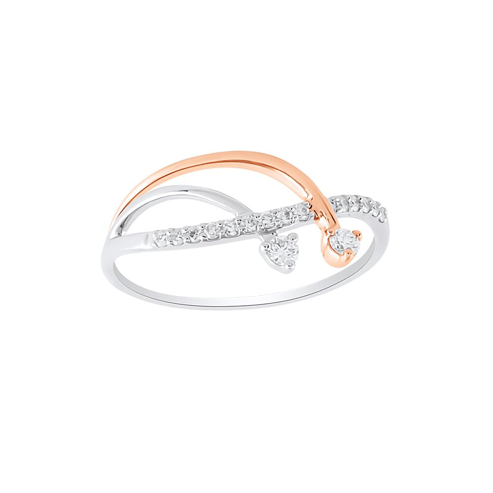 Chic Diamond and Platinum Finger Ring-Rings-PRG24K63