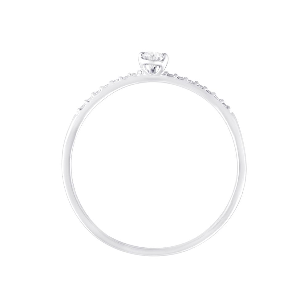 Single Stone Platinum Diamond Ring-Rings-PRG24K73