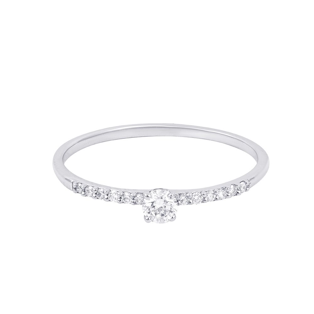 Pure Elegance Platinum Diamond Ring-Rings-PRG24K74