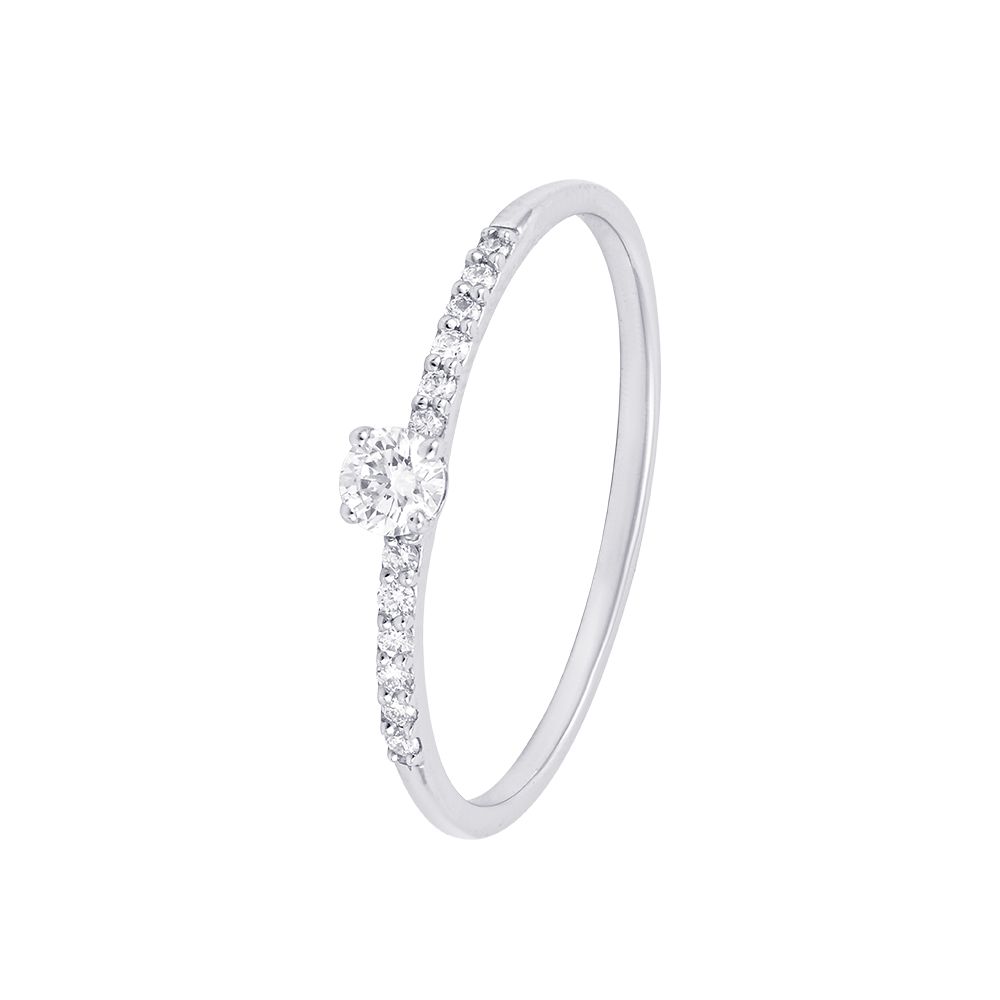 Pure Elegance Platinum Diamond Ring-Rings-PRG24K74