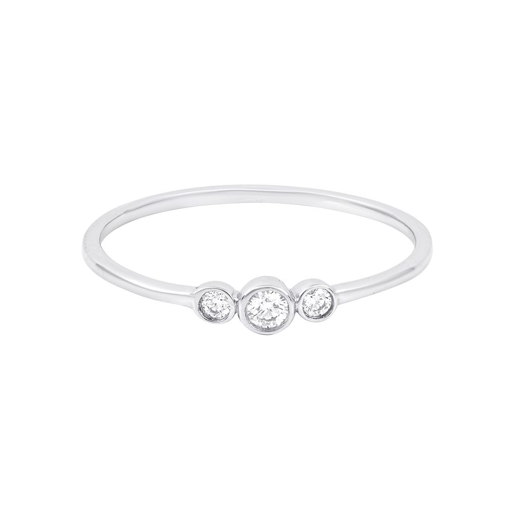 3 Stone Platinum Diamond Ring-Rings-PRG24K76