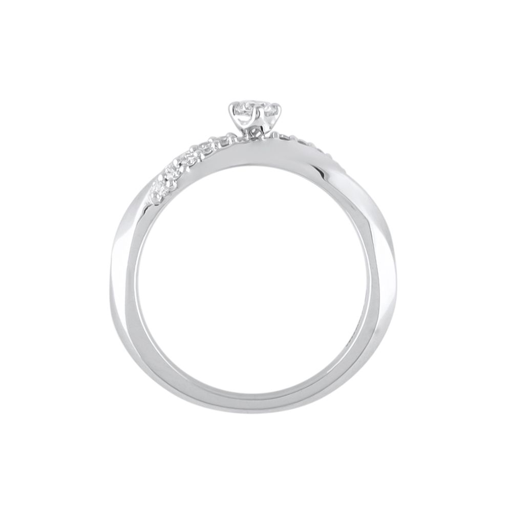 Delicate Diamond Platinum Ring-Rings-PRG24M06