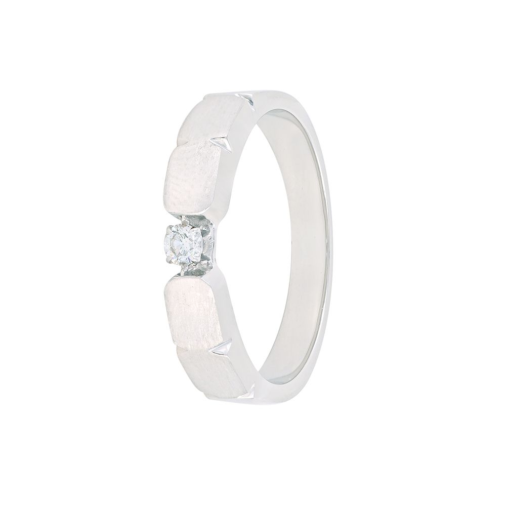 Sophisticated Platinum and Diamond Mens Band-Rings-PRG24M09
