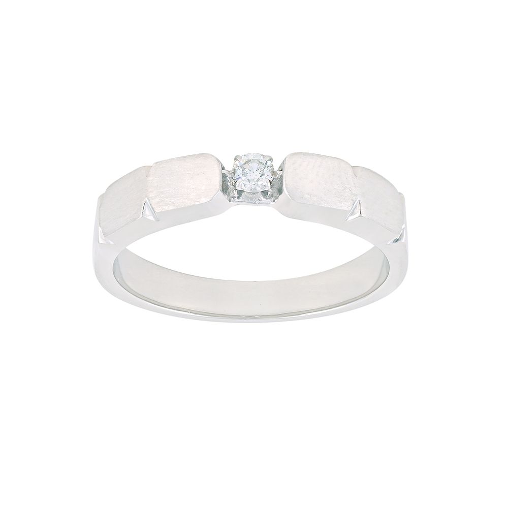 Sophisticated Platinum and Diamond Mens Band-Rings-PRG24M09