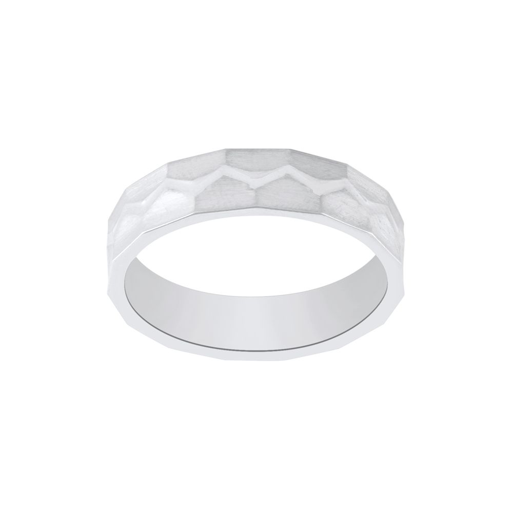 Polished Platinum Ring For Men-Rings-PRG24M11