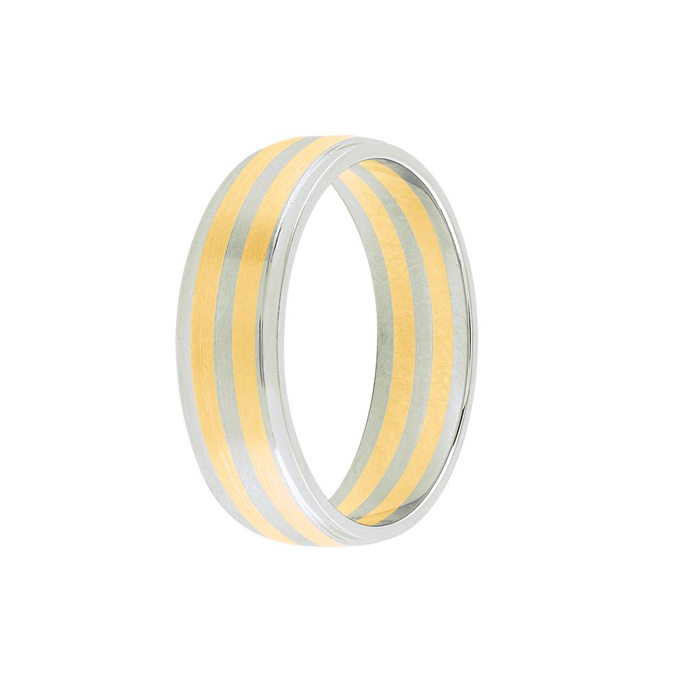 Dapper Platinum Dual Metal Ring For Men-Rings-PRG24M13