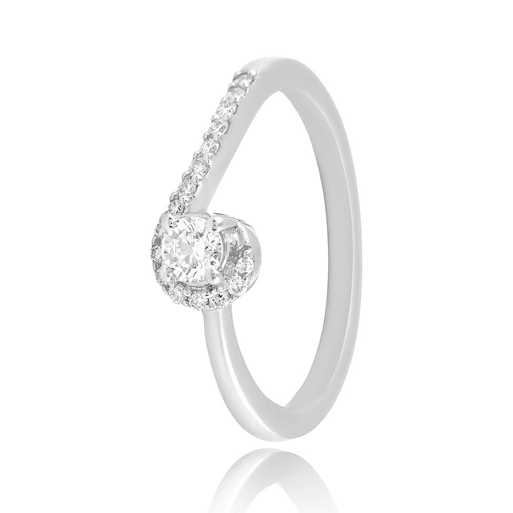 Brilliance Platinum Diamond Ring-Rings-PRG25K17