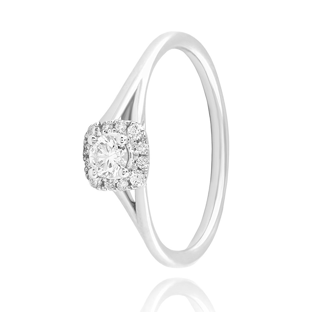 Radiant Halo Diamond Ring-Rings-PRG25M03