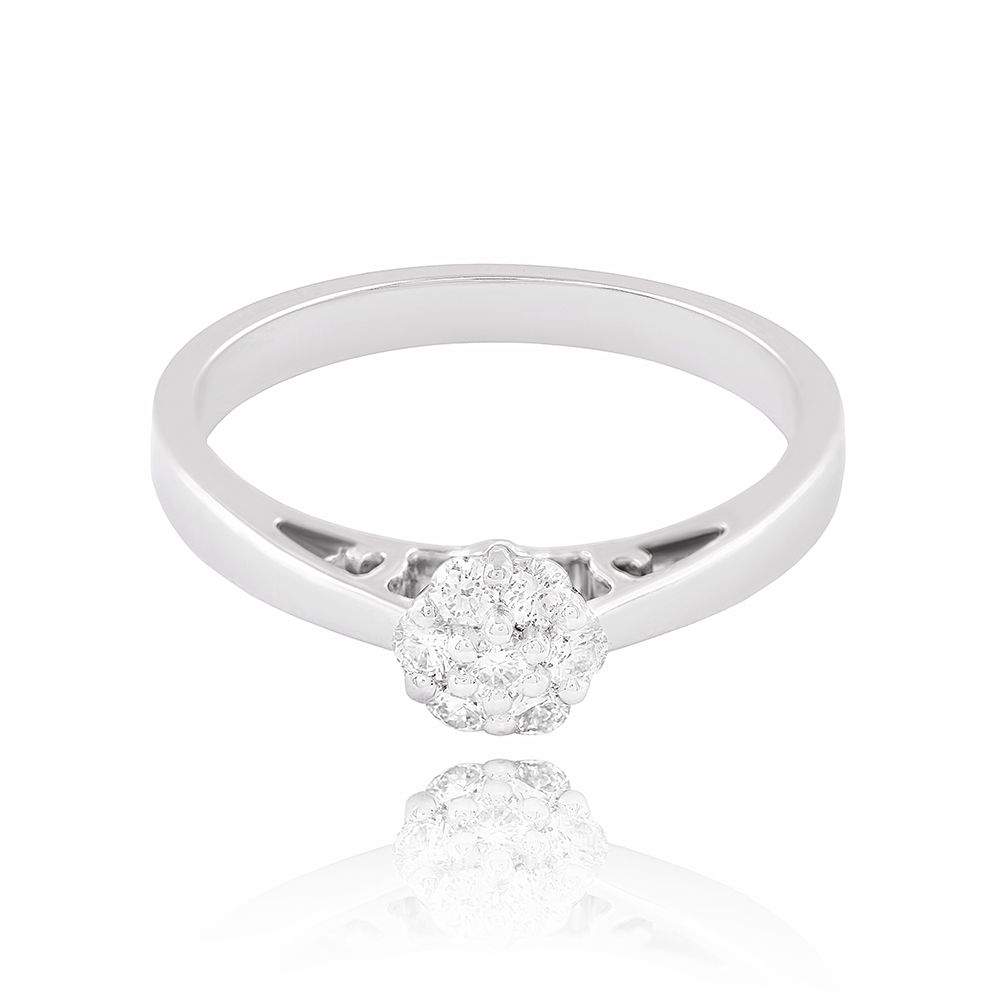 Diamond Floral Cluster Ring-Rings-PRG25M05