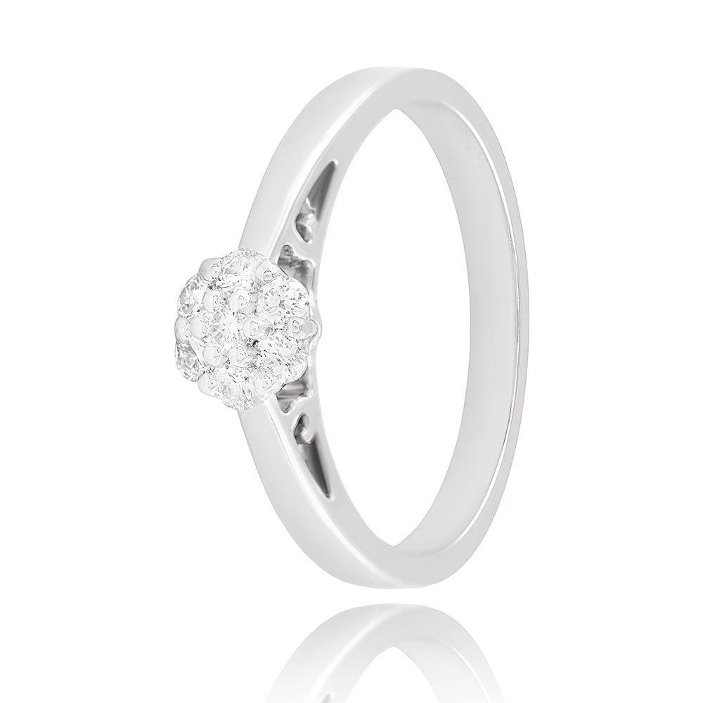Diamond Floral Cluster Ring-Rings-PRG25M05