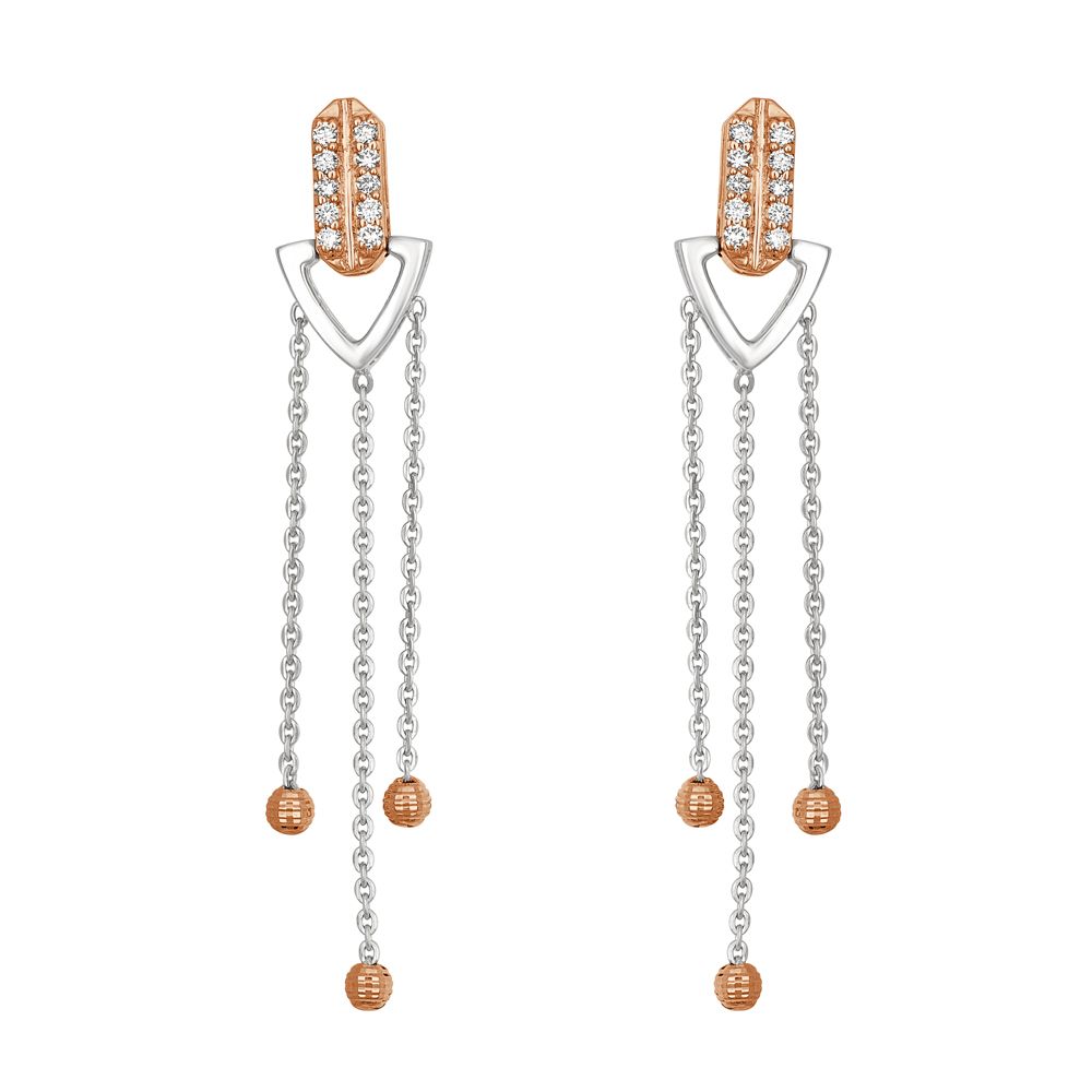 Geometric Drops Platinum Diamond Necklace Set-Platinum-PNS19001-D300O0D