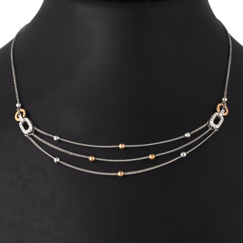 Luminous Splendor Diamond Platinum Necklace Set-Platinum-PNS20002-D200O0D