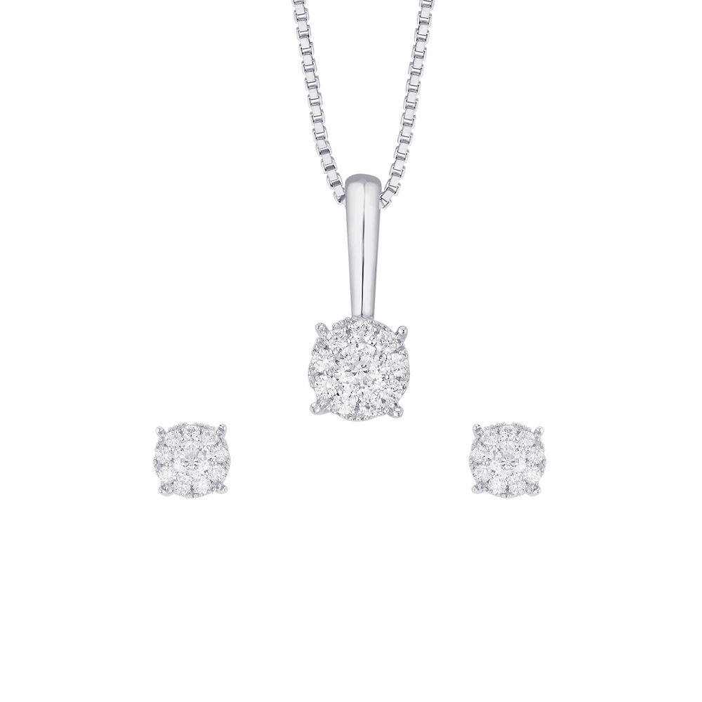 Minimalist Classic Diamond Pendant Set-Platinum-PSP17005-M300P0D