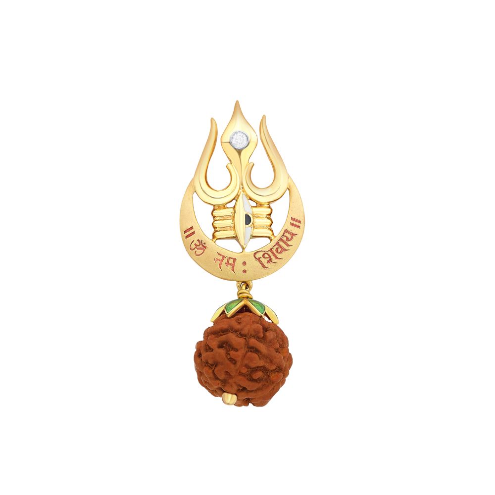 Spiritual Shiva Yellow Gold Pendant-Pendants-SMA15007-D309R0B