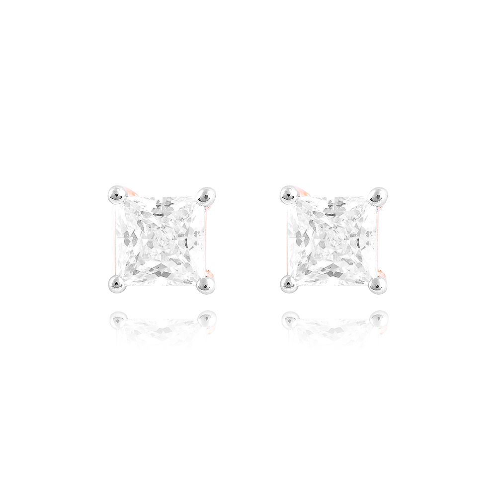 Square Diamond Stud-Earrings-WER25I03-D300X3B