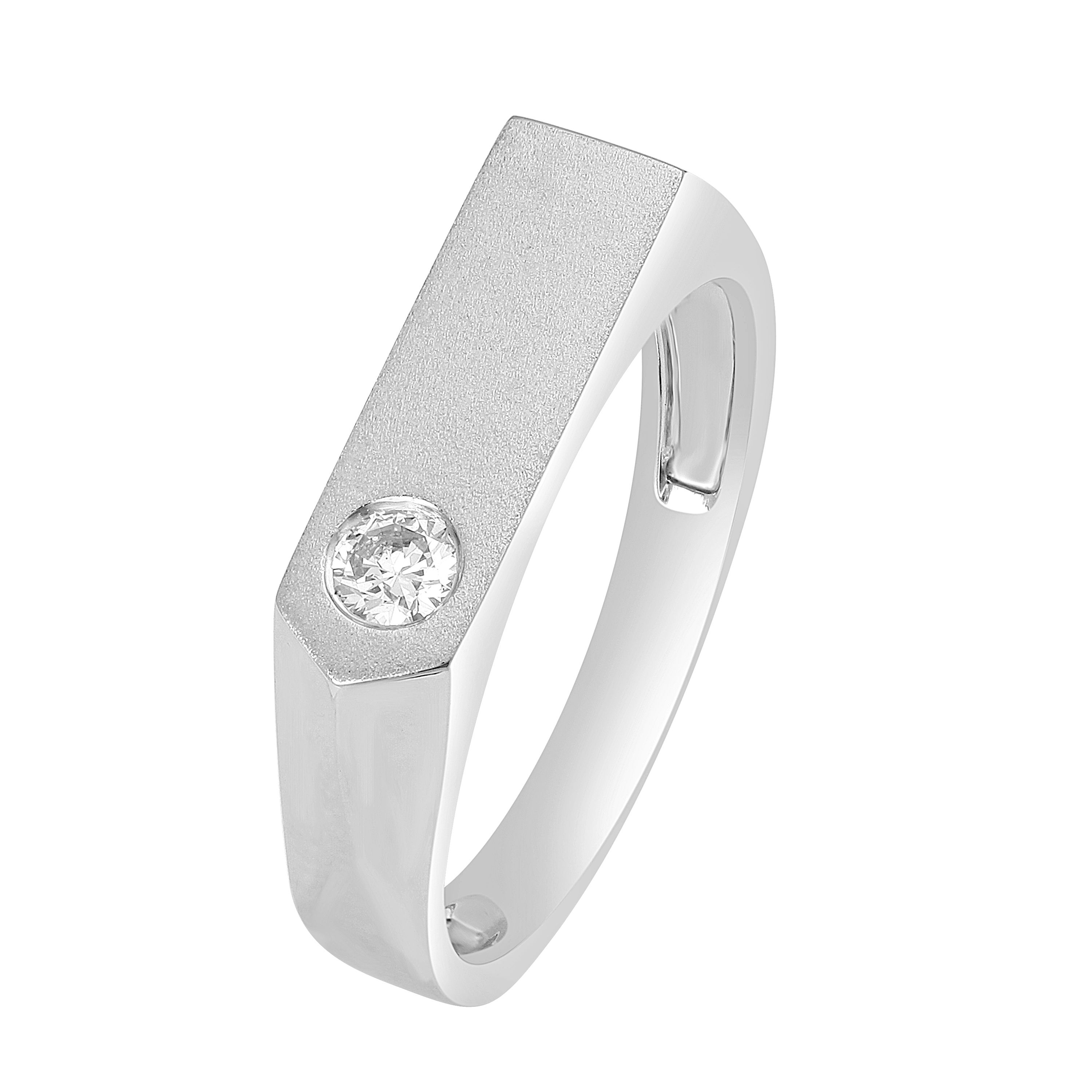 Stylish Solitaire Platinum Ring For Men-Rings-WMR23002