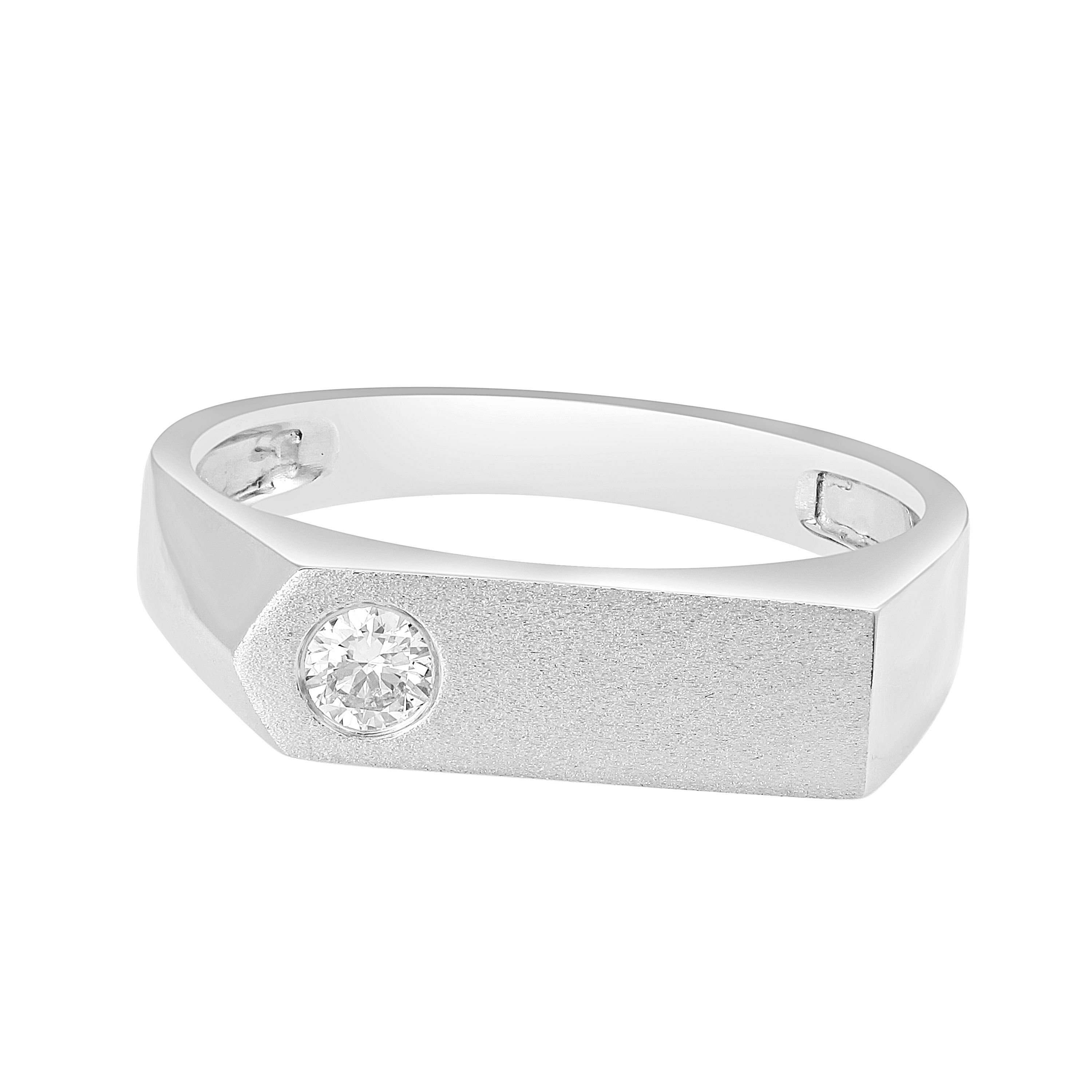 Stylish Solitaire Platinum Ring For Men-Rings-WMR23002