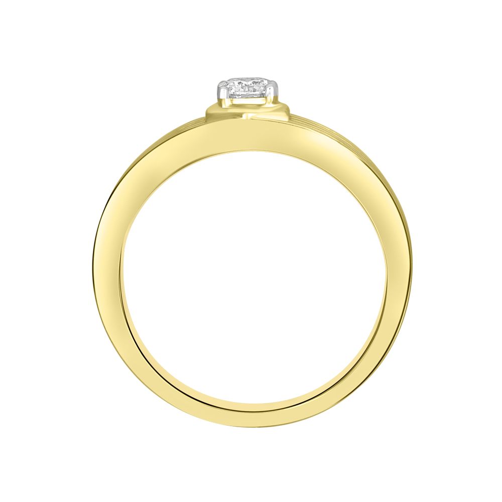 Simple Diamond Studded 18KT Yellow Gold Ring-Rings-WMR23013-D300RNB