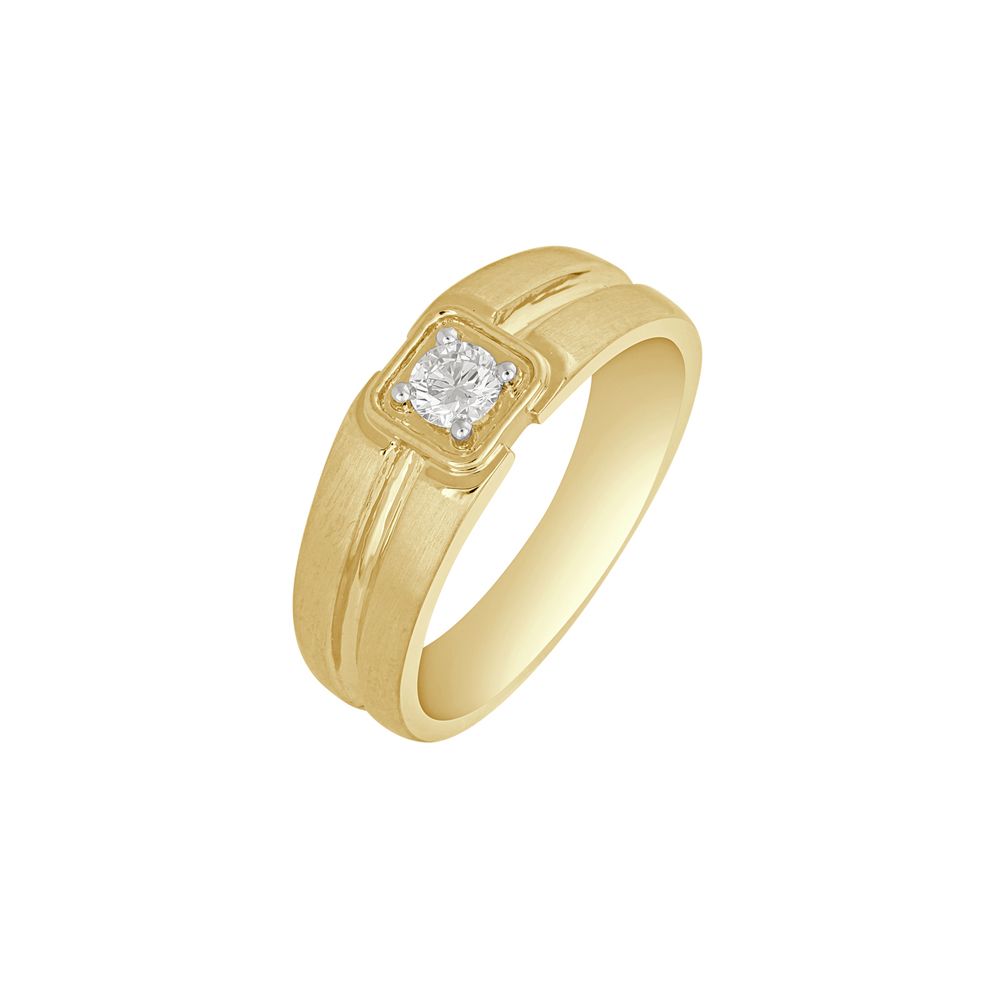 Subtle 18KT Yellow Gold Mens Finger Ring-Rings-WMR23014