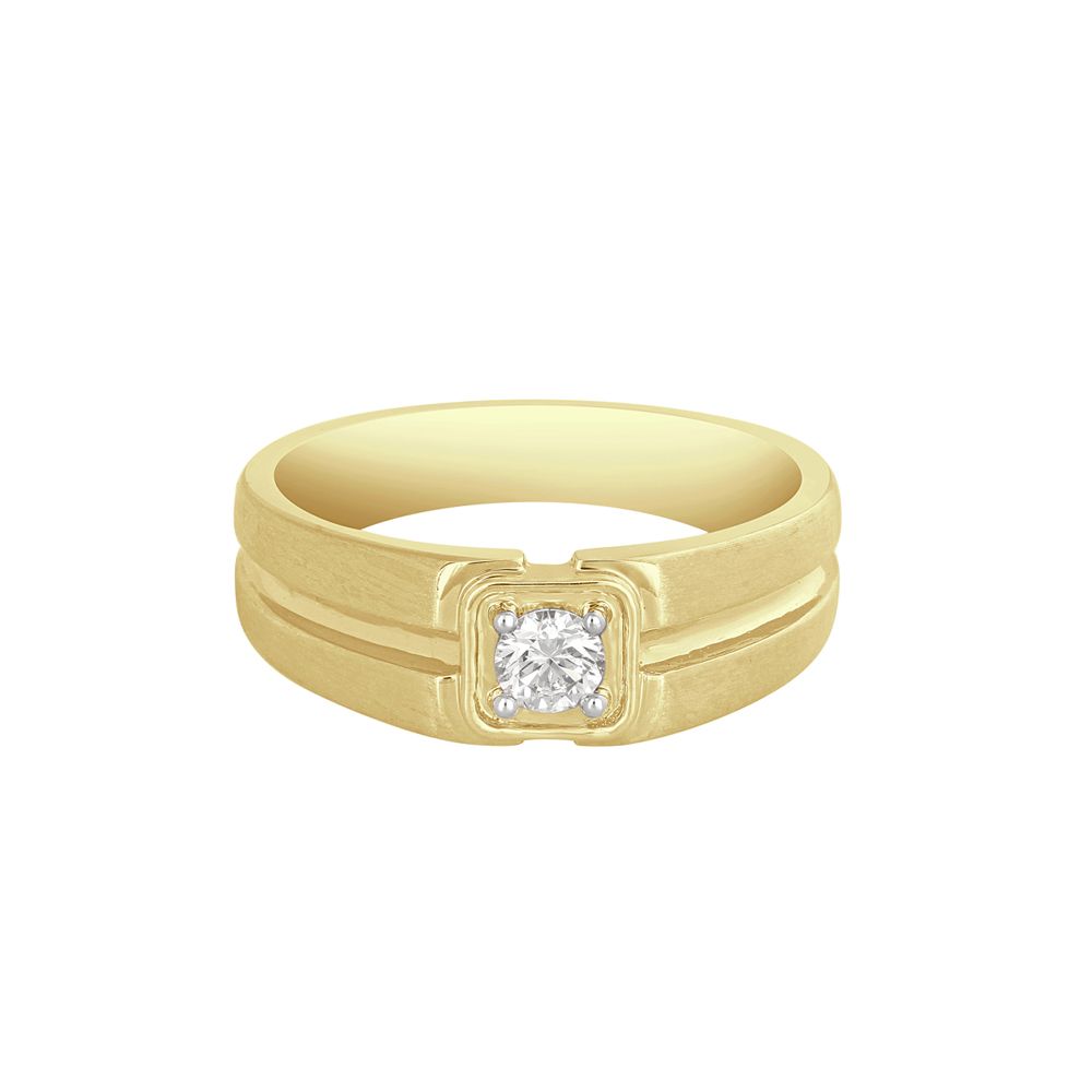 Subtle 18KT Yellow Gold Mens Finger Ring-Rings-WMR23014