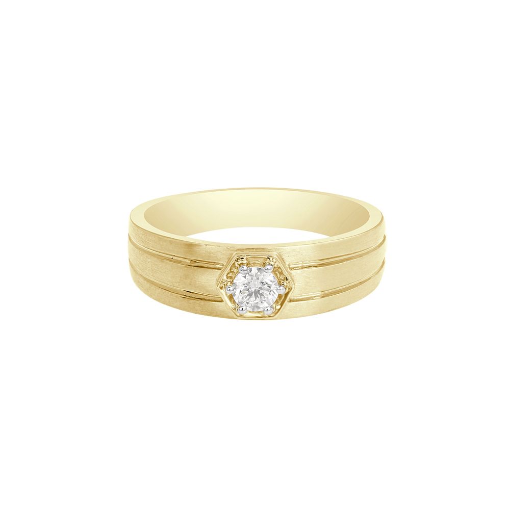 Classic 18KT Yellow Gold Mens Finger Ring-Rings-WMR23015
