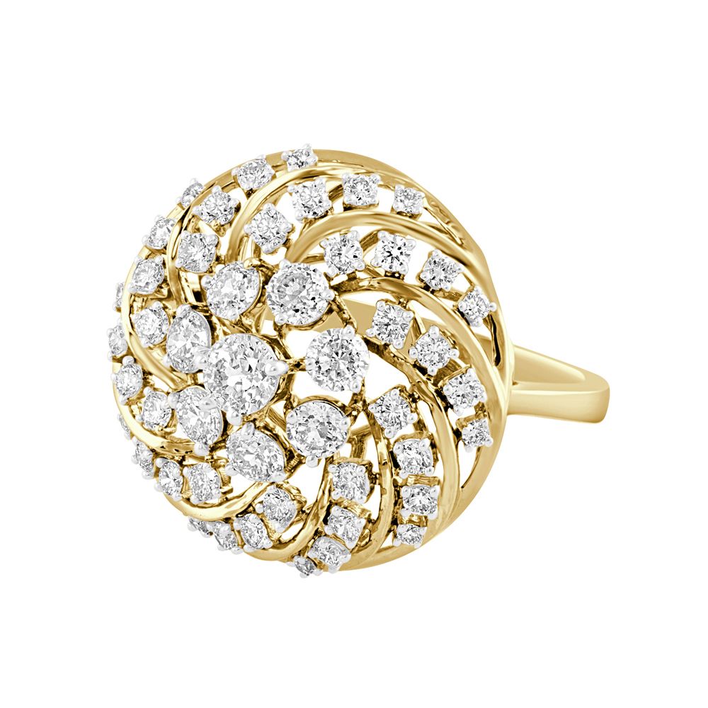 Sophisticated Diamond Finger Ring in Gold-Rings-WRG23007-M300XHB