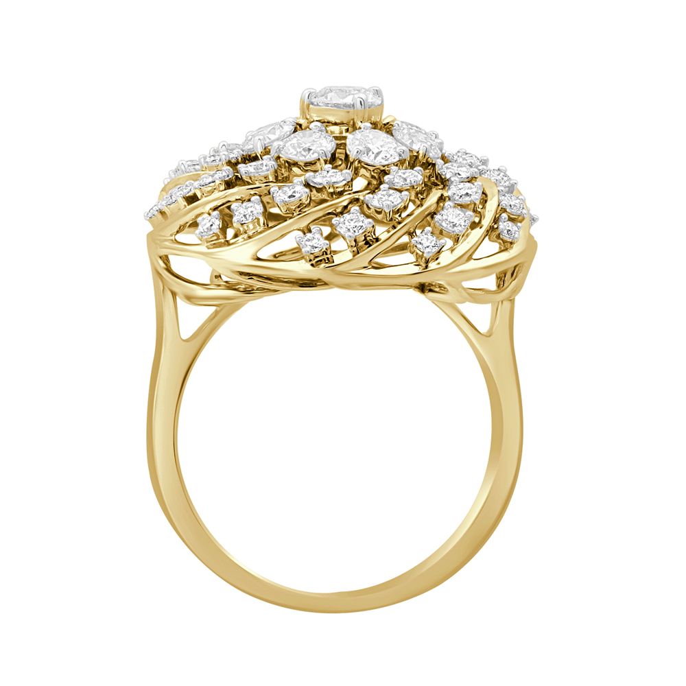 Sophisticated Diamond Finger Ring in Gold-Rings-WRG23007-M300XHB