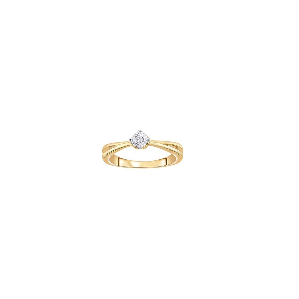 Sparkling Solitaire Diamond Ring Crafted in 18KT Yellow Gold-Rings-WRG23010