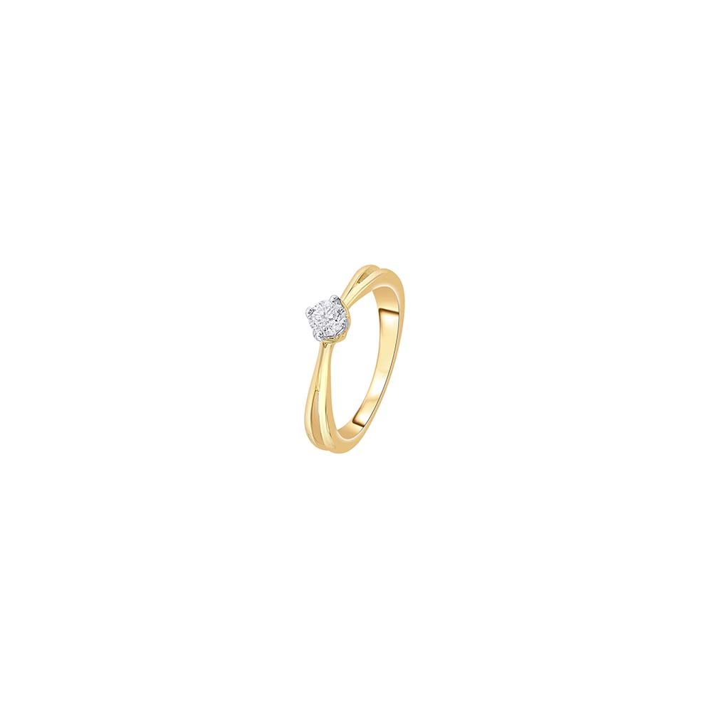Sparkling Solitaire Diamond Ring Crafted in 18KT Yellow Gold-Rings-WRG23010