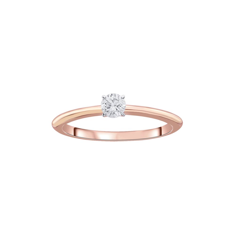 Beautiful Diamond Solitaire Ring in 18KT Rose Gold-Rings-WRG23012