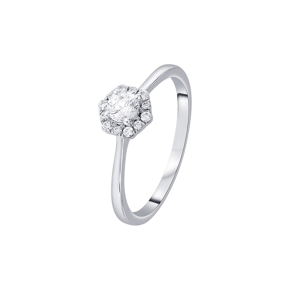 Subtle Diamond and Platinum Finger Ring-Diamond-WRG23013