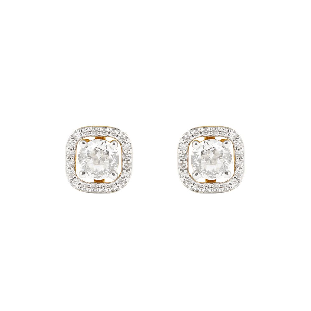 Eclectic Diamond Studded Square Studs-All Jewellery-YER19001-M300R0B