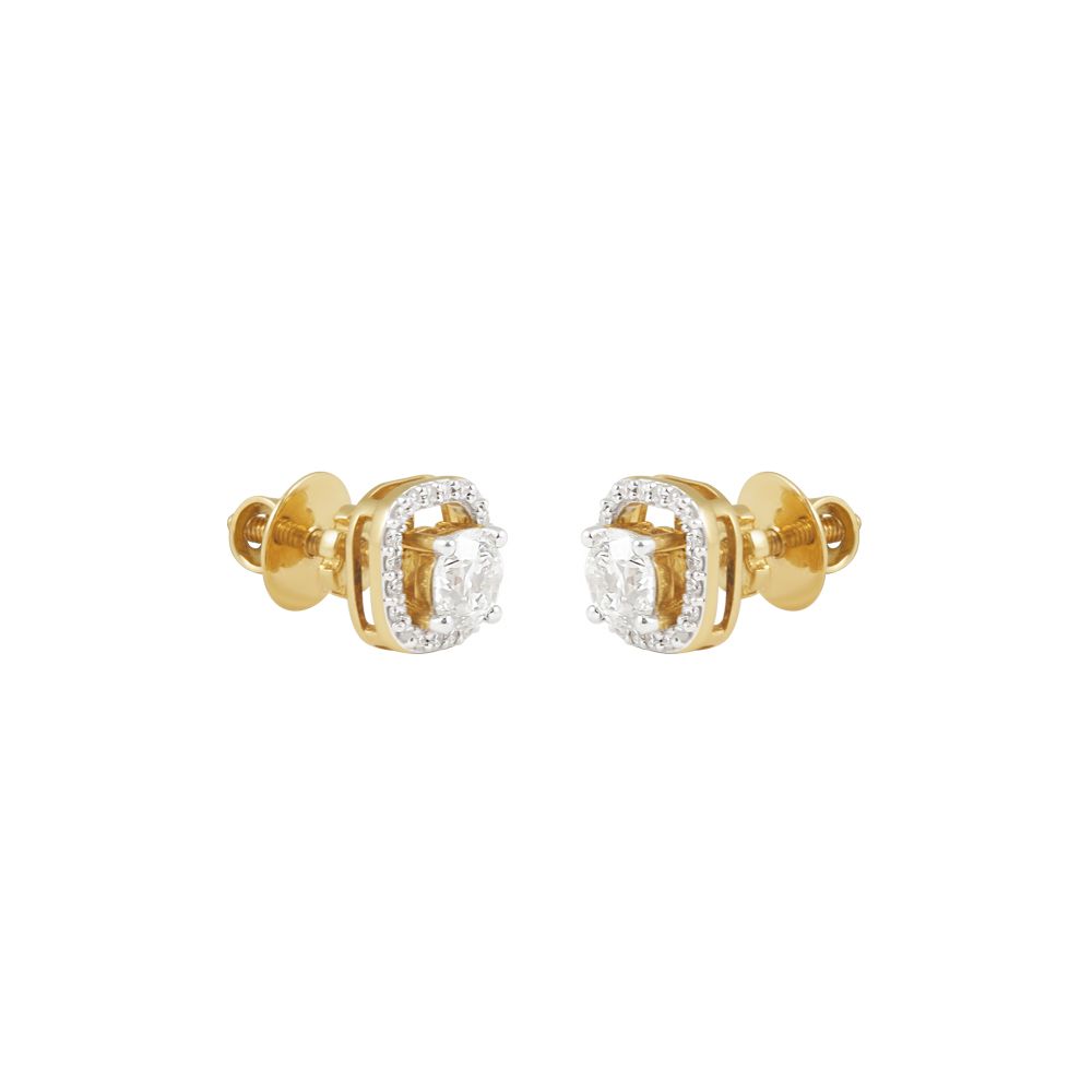 Eclectic Diamond Studded Square Studs-All Jewellery-YER19001-M300R0B