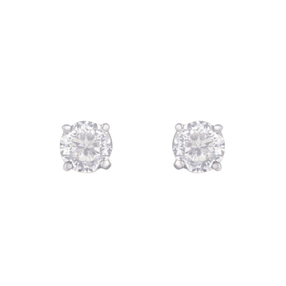 Sparkling Diamond and Yellow Gold Studs-All Jewellery-YER19004-A300R0B