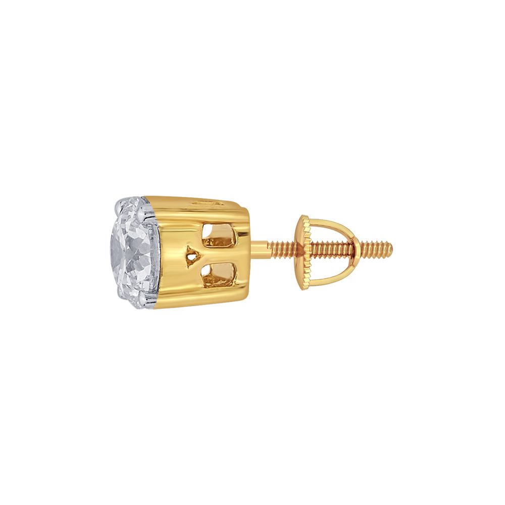 Alluring Diamond Crown Star Stud Earrings-Earrings-YER19004-A400R0B