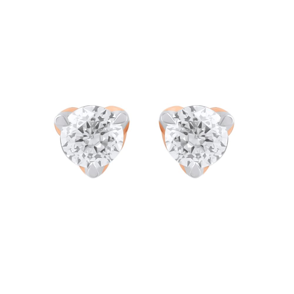 Subtle Rose Gold and Diamond Studs-Earrings-YER24I01-M300X0B
