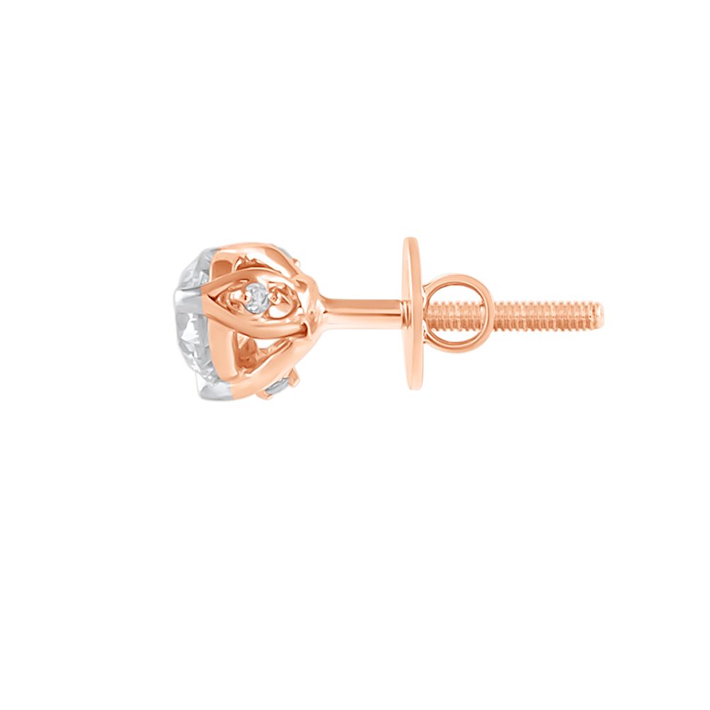 Subtle Rose Gold and Diamond Studs-Earrings-YER24I01-M300X0B
