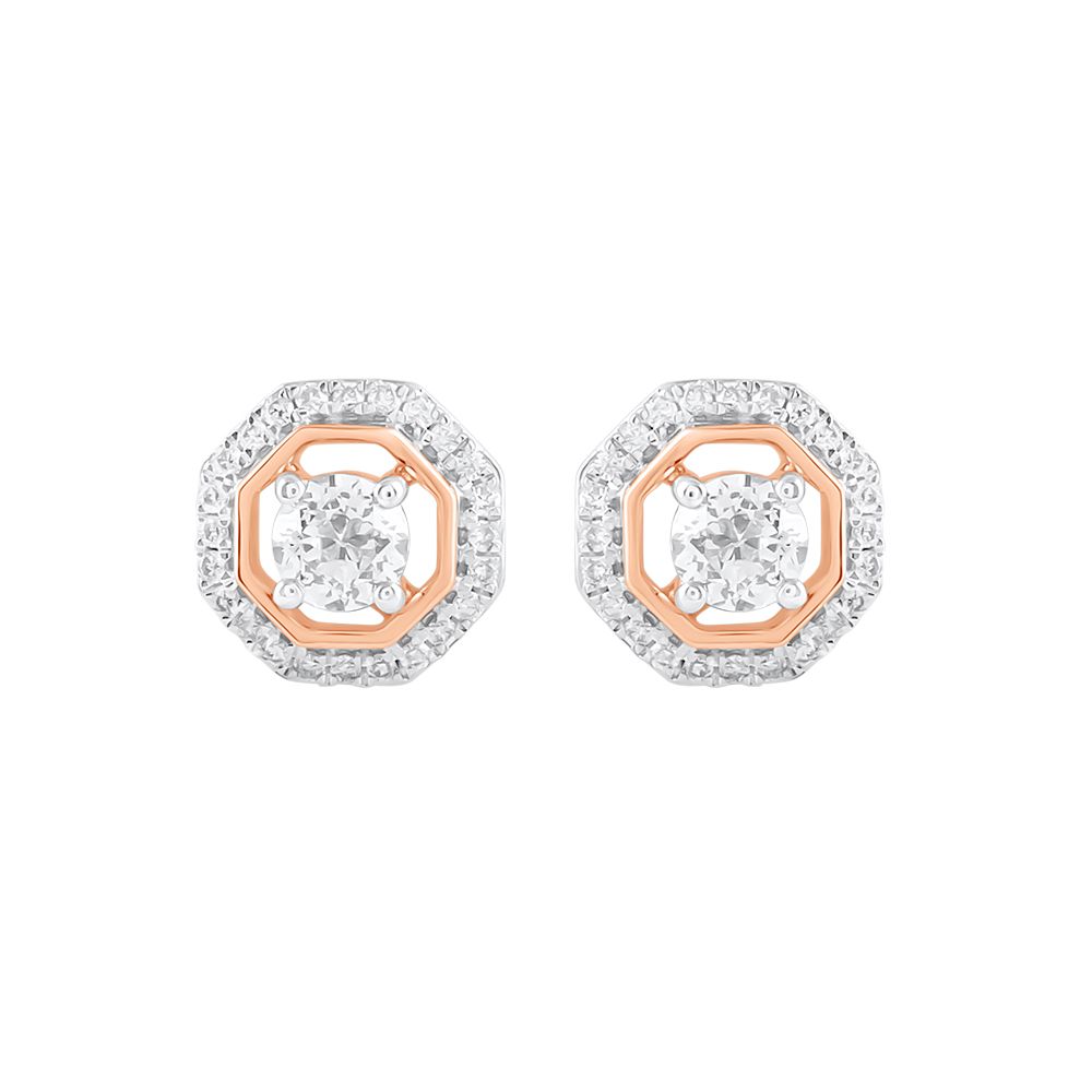 Geometric Design Diamond Studs-Earrings-YER24I02-M300X0B