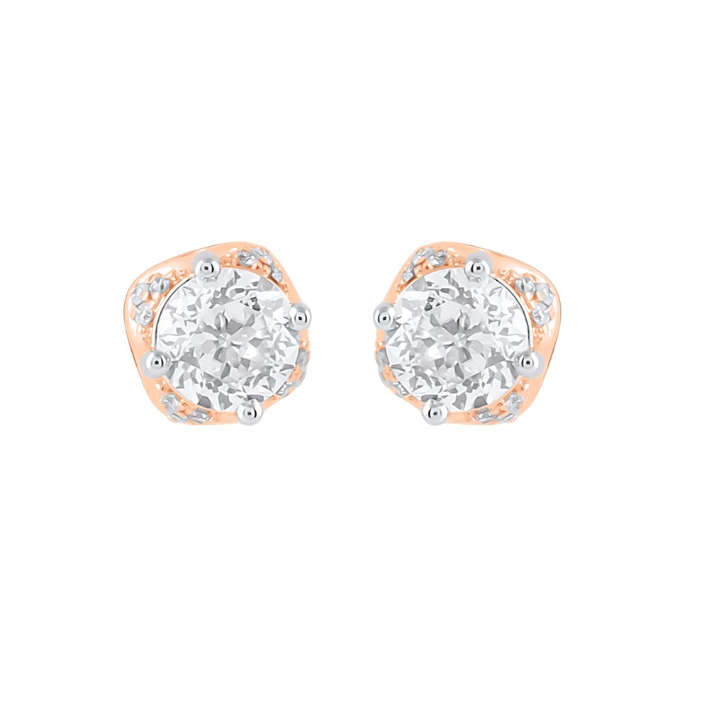 Delicate Diamond and Rose Gold Studs-Earrings-YER24I06-M300X0B