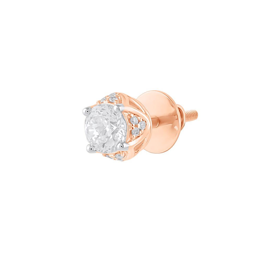 Delicate Diamond and Rose Gold Studs-Earrings-YER24I06-M300X0B