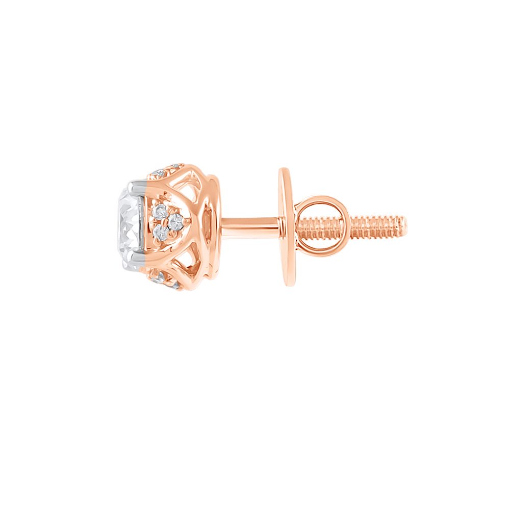 Delicate Diamond and Rose Gold Studs-Earrings-YER24I06-M300X0B