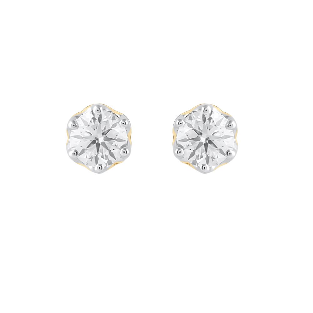 Shining 18KT Yellow Gold Studs-Earrings-YER24I07-D400R0B